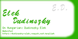 elek dudinszky business card